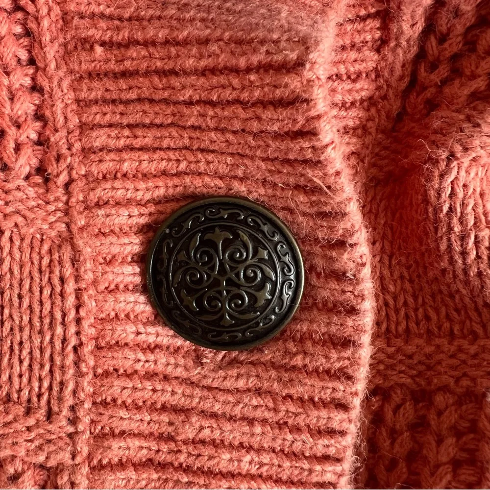 Express Women’s Orange Button-Up Knit Cardigan - Medium - Picture 6 of 10